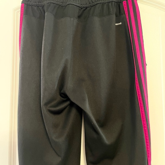 Adidas | Kids Large climacool black joggers | Hot pink stripes - Picture 5 of 8